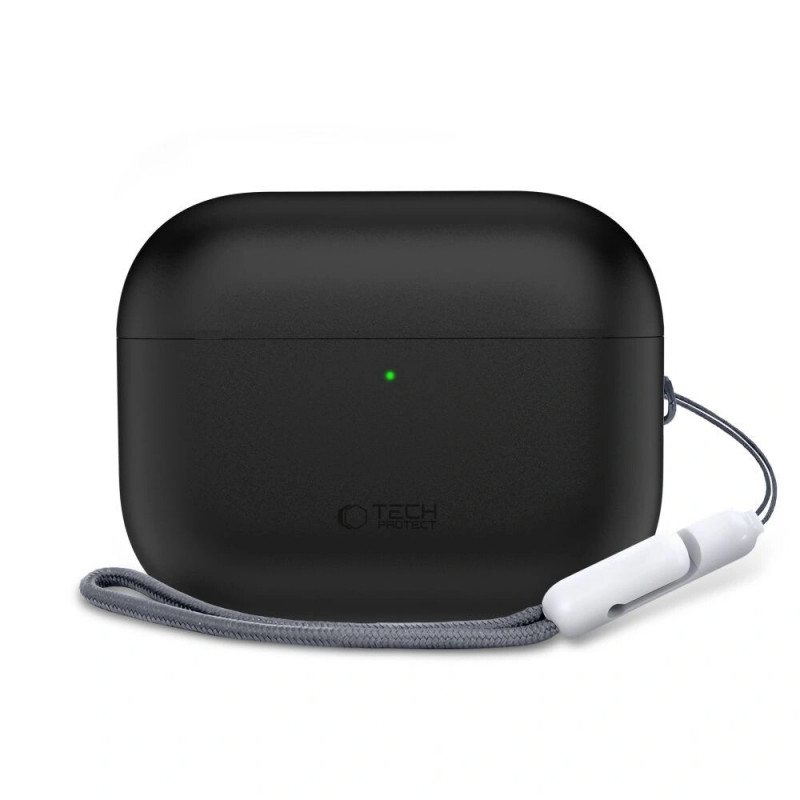 Capa de silicone Tech-Protect para Apple AirPods Pro 3 preta