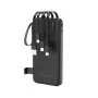 Wozinsky W11-B 10000mAh 10W Power Bank com cabos integrados e lanterna, preto