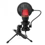 Microfone de estúdio para gaming com fio Wozinsky WM-W111 sobre suporte com retroiluminação RGB, preto