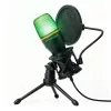 Microfone de estúdio para gaming com fio Wozinsky WM-W111 sobre suporte com retroiluminação RGB, preto