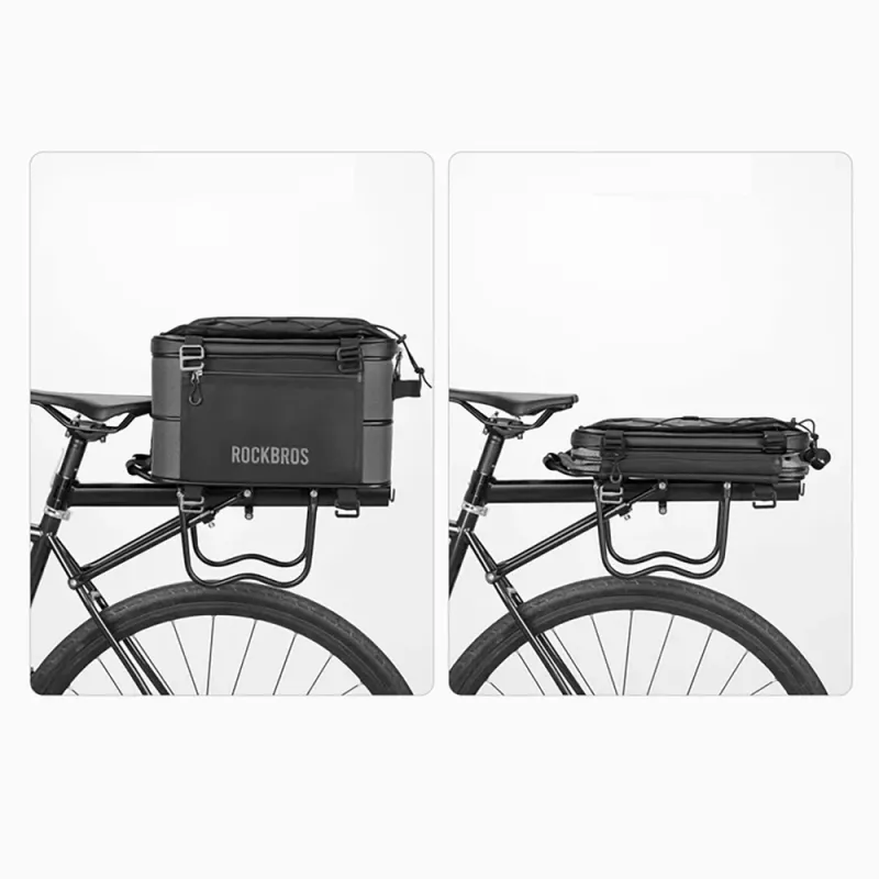 Saco de bicicleta dobrável Rockbros A30 ROAD TO SKY para bagageiro 15–30 L, preto