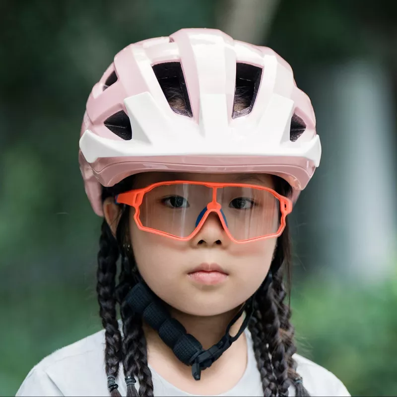 Capacete de bicicleta juvenil Rockbros LK-67 com viseira amovível 54–58 cm, rosa
