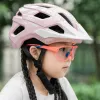 Capacete de bicicleta juvenil Rockbros LK-67 com viseira amovível 54–58 cm, rosa
