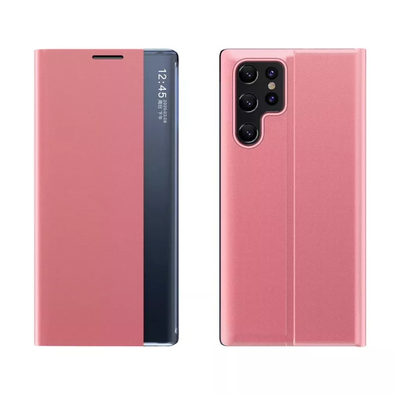 Capa Hurtel New Sleep para Samsung Galaxy S25 Ultra com capa de proteção e suporte, rosa