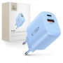 Tech-Protect NCA30 Carregador de Rede USB-A, USB-C PD 30W / QC3.0 Azul Bebé