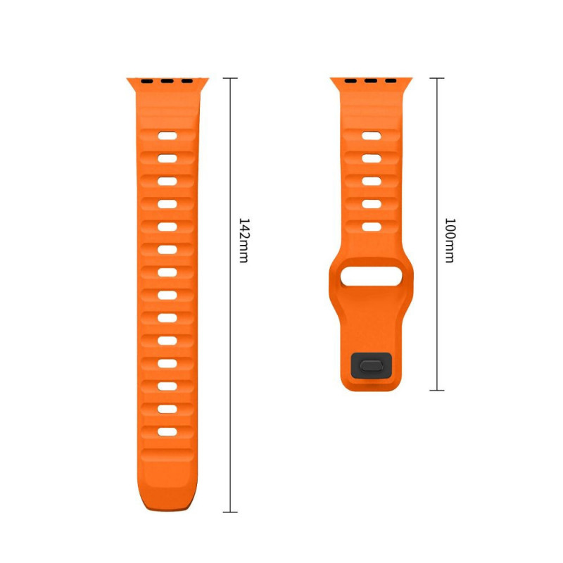 Pulseira Tech-Protect Silicone Line para Apple Watch 8 / 9 / 10 / 11 / 12 / SE / Ultra 44/45/46/49 mm, Laranja