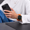 Pulseira Tech-Protect Silicone Line para Apple Watch 8 / 9 / 10 / 11 / 12 / SE / Ultra 44/45/46/49 mm, Laranja