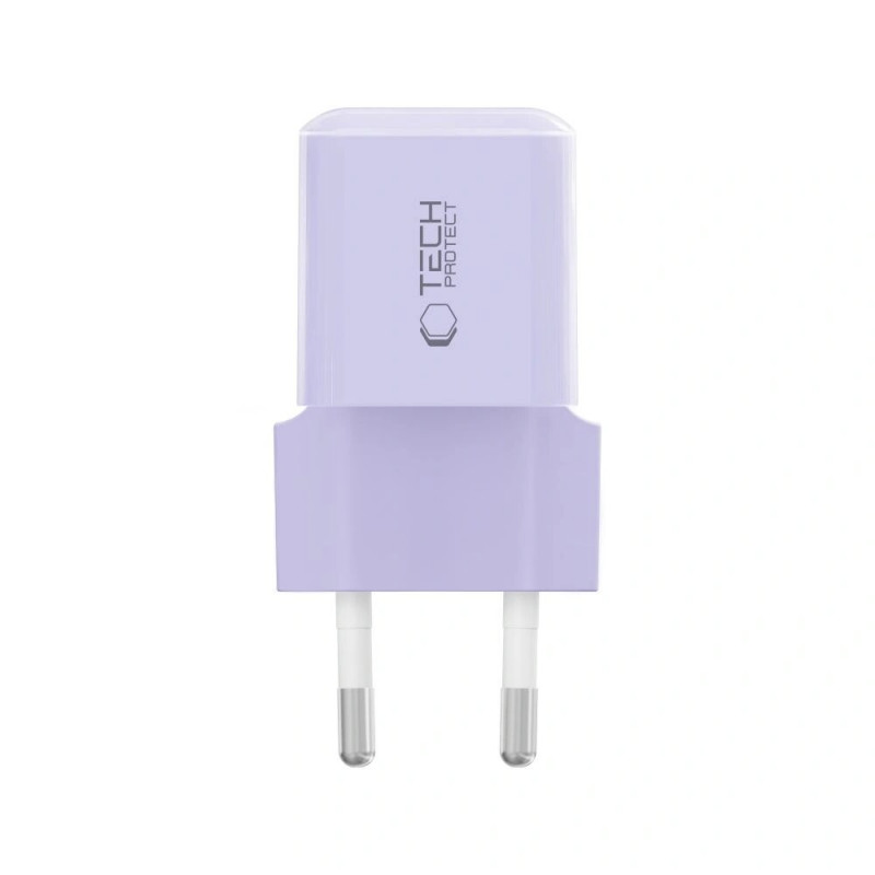 Carregador de parede USB-C Tech-Protect NCM25 PD 25W, Baby Purple