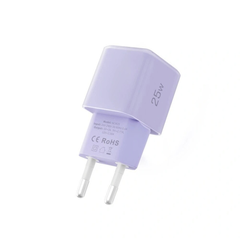 Carregador de parede USB-C Tech-Protect NCM25 PD 25W, Baby Purple