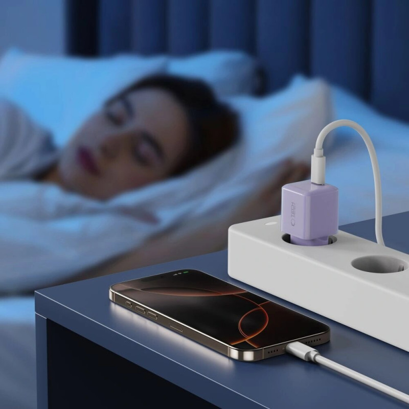 Carregador de parede USB-C Tech-Protect NCM25 PD 25W, Baby Purple