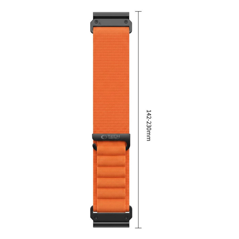 Pulseira Tech-Protect Nylon Pro THP6032 para Garmin Fenix 5X / 5X Plus / 6X / 6X Pro / 7X / 8 / 8 Pro / 9 / 9 Pro (47 mm), laranja
