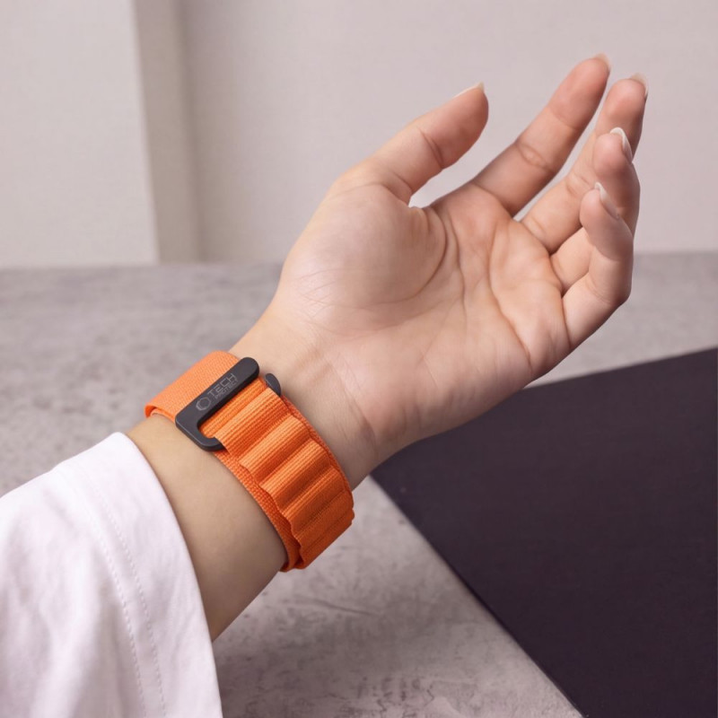 Pulseira Tech-Protect Nylon Pro THP6032 para Garmin Fenix 5X / 5X Plus / 6X / 6X Pro / 7X / 8 / 8 Pro / 9 / 9 Pro (47 mm), laranja