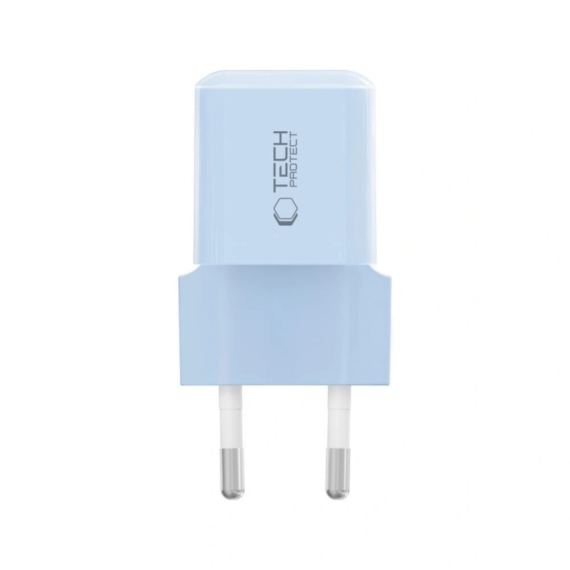 Carregador de parede Tech-Protect NCM25 USB-C PD 25W, azul-claro