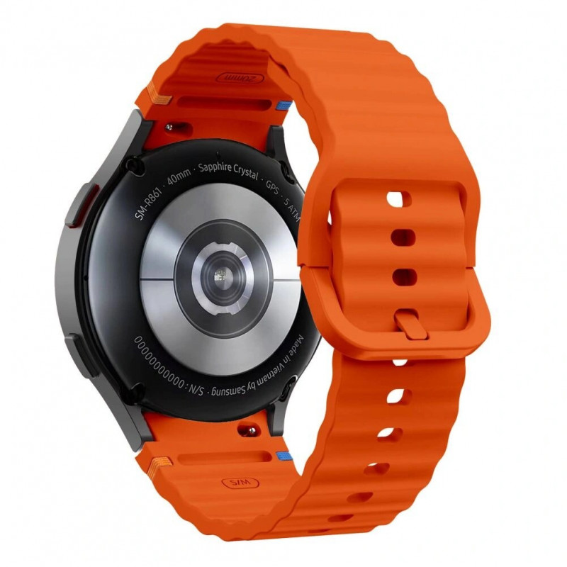 Pulseira Desportiva de Silicone Tech-Protect para Samsung Galaxy Watch 4/5/5 Pro/6/7/FE, Laranja