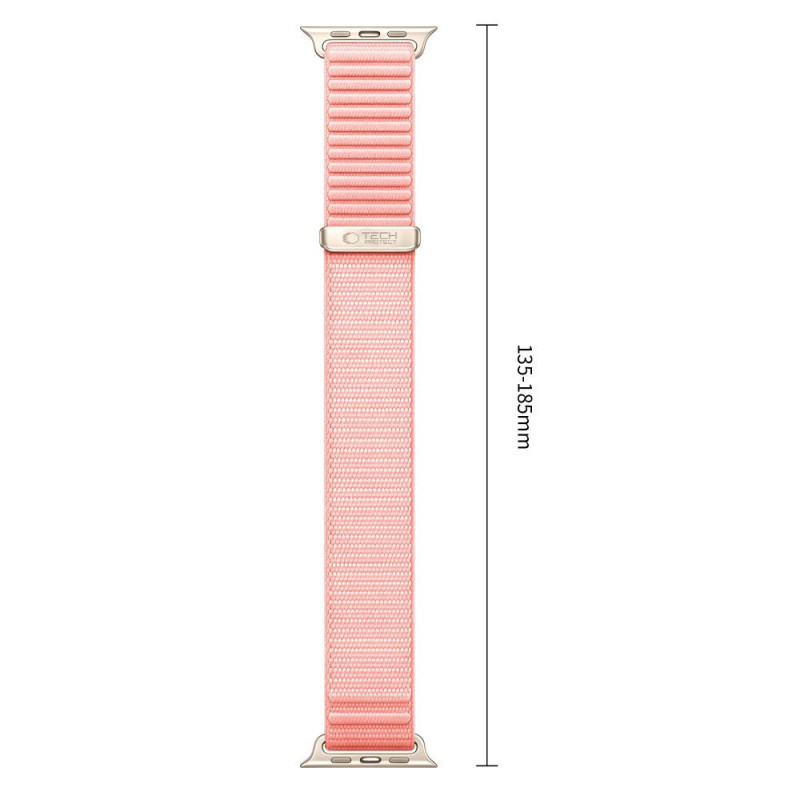 Pulseira Tech-Protect NylonLoop para Apple Watch 8 / 9 / 10 / 11 / 12 / SE (40 / 41 / 42 mm), rosa blush