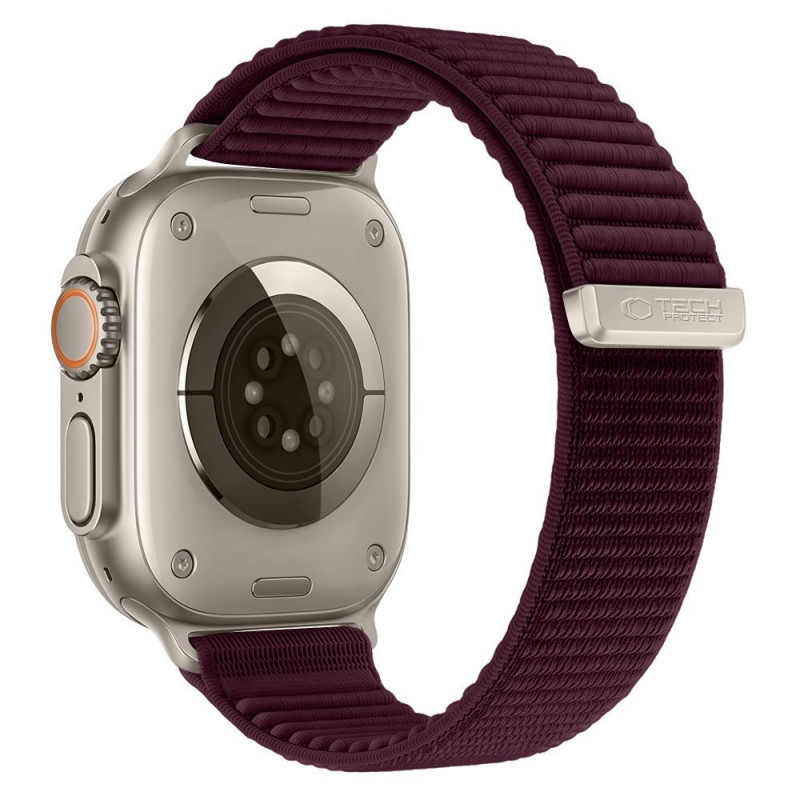 Pulseira NylonLoop Tech-Protect para Apple Watch 8 / 9 / 10 / 11 / 12 / SE (40 / 41 / 42 mm), Deep Burgundy