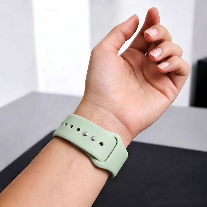 Pulseira de silicone Tech-Protect para Apple Watch 8 / 9 / 10 / 11 / 12 / SE (40 / 41 / 42 mm), pistácio