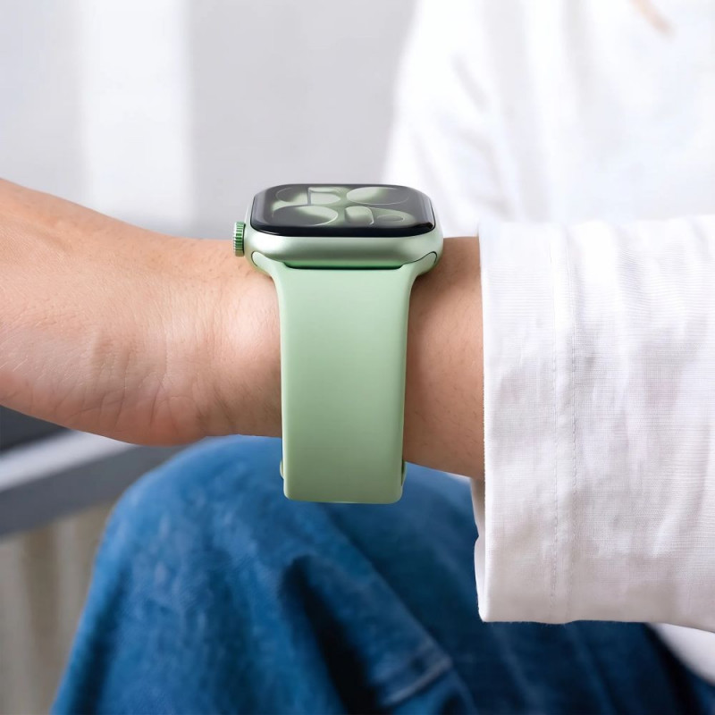 Pulseira de silicone Tech-Protect para Apple Watch 8 / 9 / 10 / 11 / 12 / SE (40 / 41 / 42 mm), pistácio