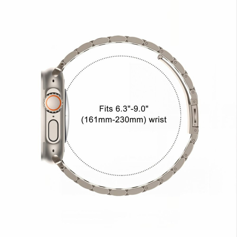 Pulseira Tech-Protect Stainless em aço inoxidável para Apple Watch 8 / 9 / 10 / 11 / 12 / SE / Ultra (44 / 45 / 46 / 49 mm), Starlight