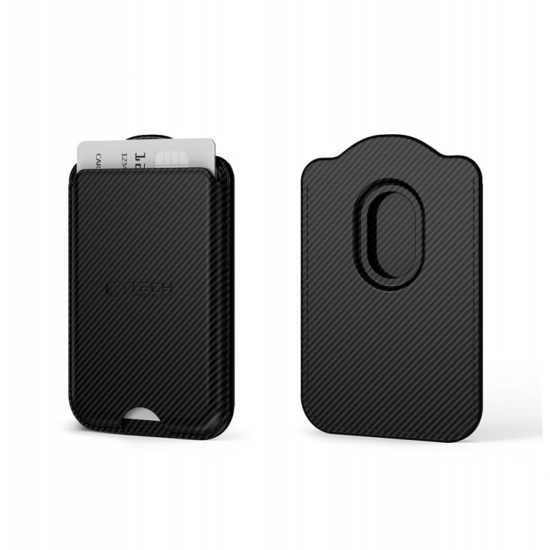 Suporte de cartões magnético universal MagSafe Tech-Protect CH02 MagWallet, carbono