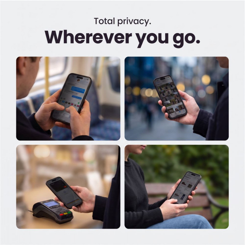 Película de vidro temperado de privacidade Tech-Protect Glass SPY+ para Apple iPhone 18 Pro Max (2 unid.)