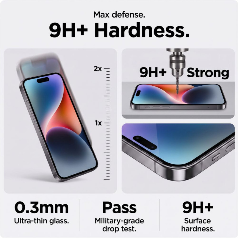 Película de vidro temperado de privacidade Tech-Protect Glass SPY+ para Apple iPhone 18 Pro Max (2 unid.)