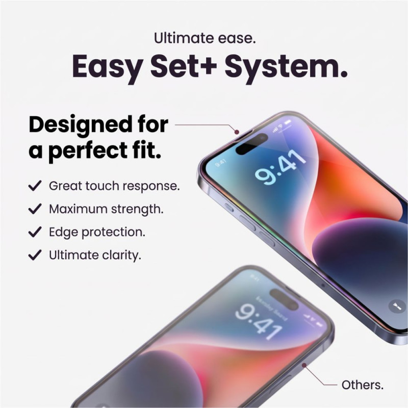Conjunto Tech-Protect Easy Set+ de vidro temperado para ecrã e lente do Apple iPhone 18 Pro Max, transparente (3 un.)