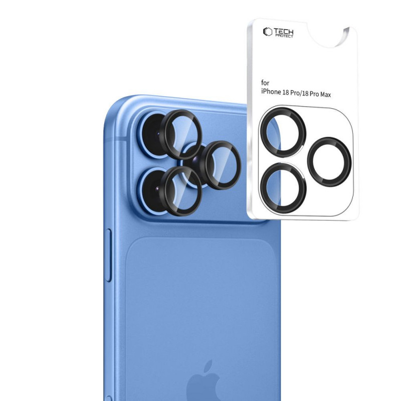 Tech-Protect Camring Fit+ capa de câmara para Apple iPhone 18 Pro / 18 Pro Max, preto