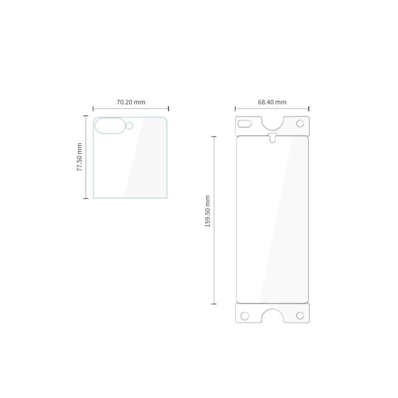 Tech-Protect Easy Set Foil & Glass Fit+ 4in1 Proteção de ecrã para Samsung Galaxy Z Flip 7 / 8, transparente (2+2 un.)