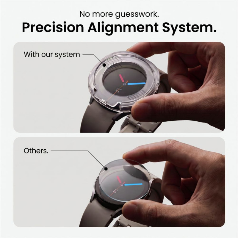 Tech-Protect Easy Set+ Vidro Temperado para Samsung Galaxy Watch 8 / 9 44 mm, Transparente (2 unid.)