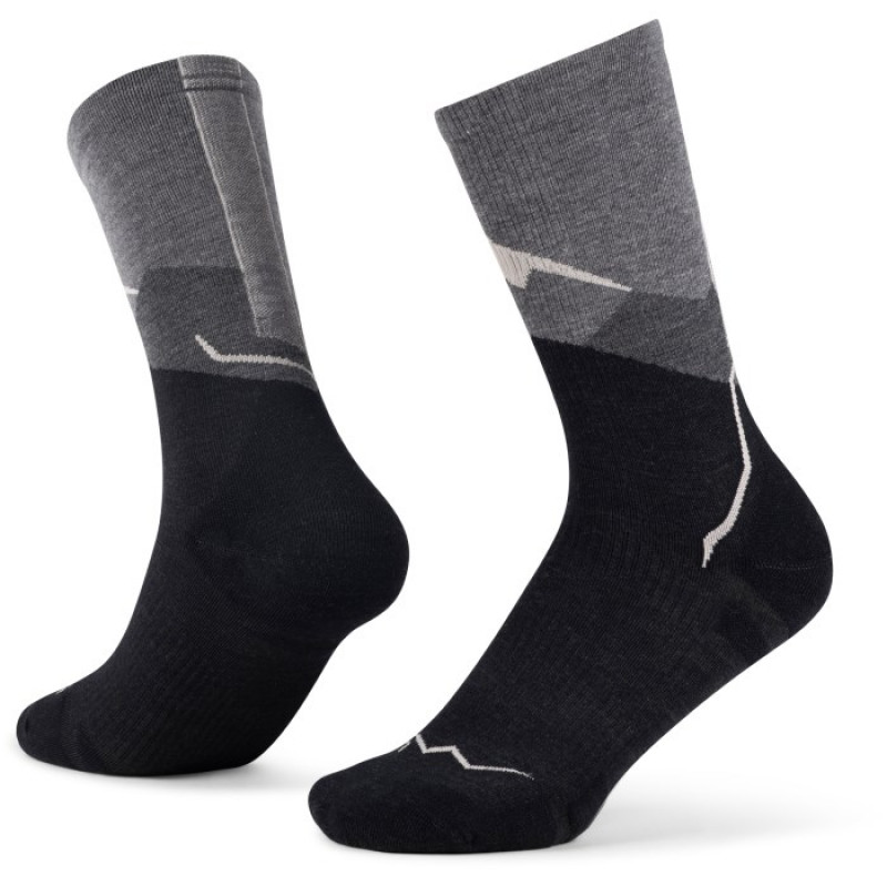 Meia de cano alto Merino Lightweight Crew Buff LWC1, cinzento-grafite, L
