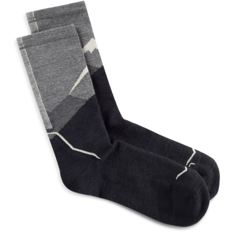 Meia de cano alto Merino Lightweight Crew Buff LWC1, cinzento-grafite, L