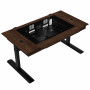 Lian Li DK07 Desk Case Wood Edition, compatível com dois sistemas, 2x E-ATX, altura ajustável, nogueira / preto