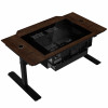 Lian Li DK07 Desk Case Wood Edition, compatível com dois sistemas, 2x E-ATX, altura ajustável, nogueira / preto