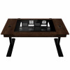 Lian Li DK07 Desk Case Wood Edition, compatível com dois sistemas, 2x E-ATX, altura ajustável, nogueira / preto