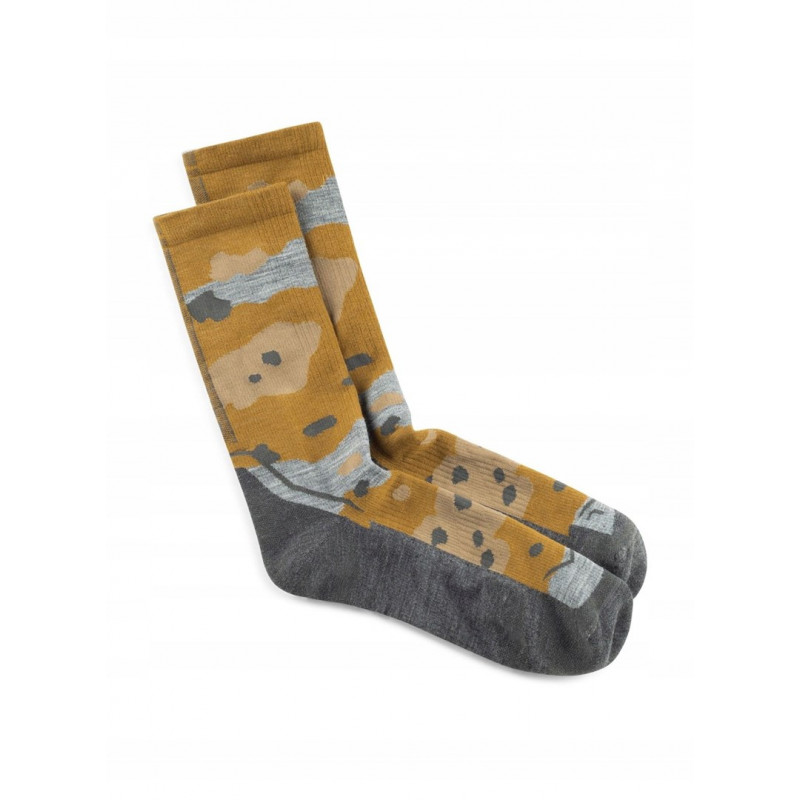Meia de cano alto Merino Lightweight Crew Buff LWC2, Umber Khaki, L