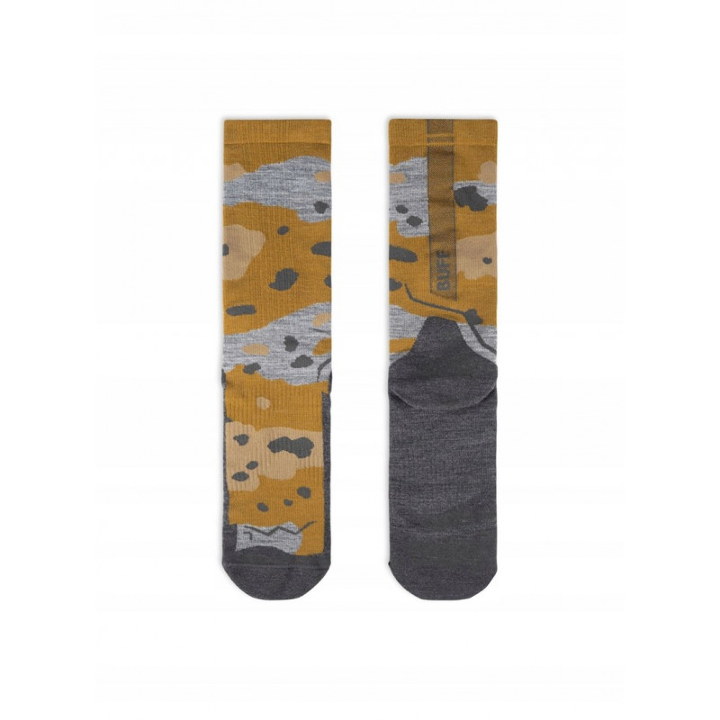 Meia de cano alto Merino Lightweight Crew Buff LWC2, Umber Khaki, L