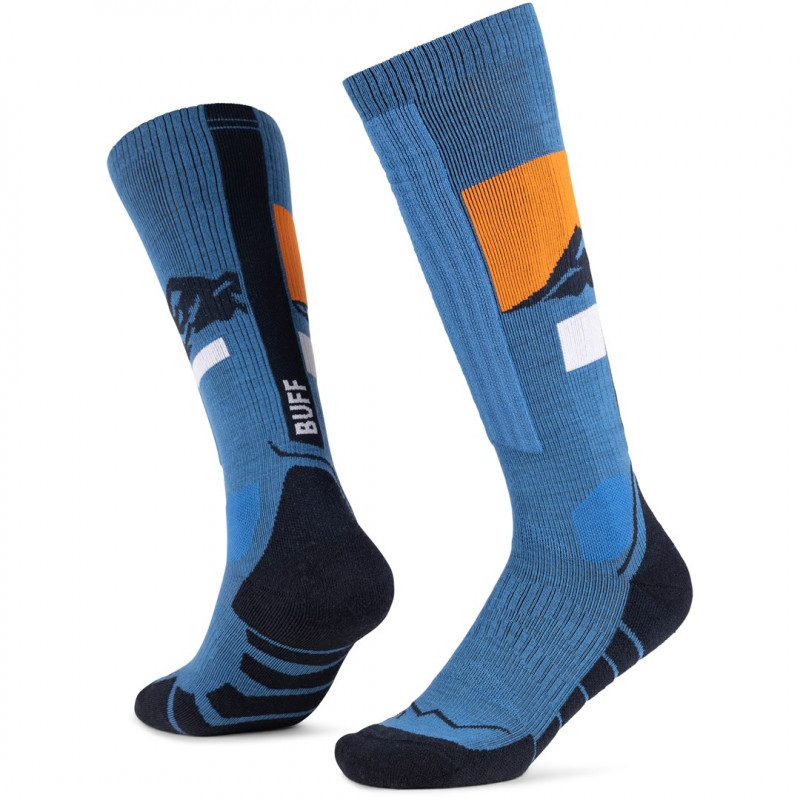 Meias Buff Merino HW Over The Calf HWO1, azul-royal, L