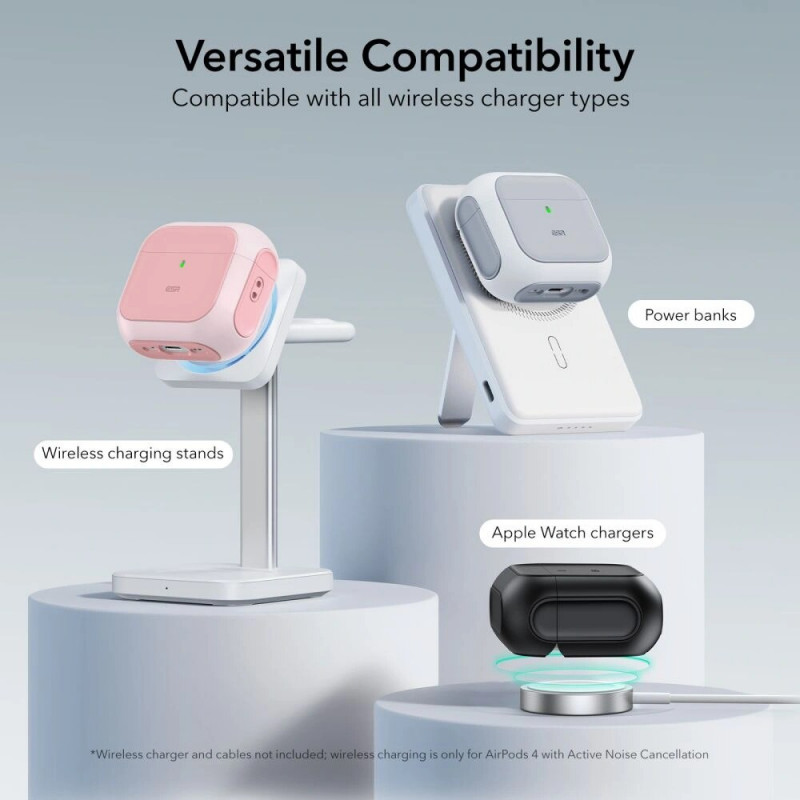 Capa ESR Orbit HaloLock MagSafe para Apple AirPods 4, cor-de-rosa