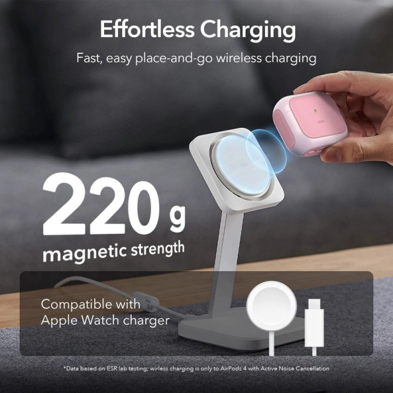 Capa ESR Orbit HaloLock MagSafe para Apple AirPods 4, cor-de-rosa