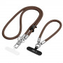 Conjunto de alça de corda crossbody e de pulso Tech-Protect C10S, castanho-nogueira/titânio