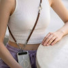 Conjunto de alça de corda crossbody e de pulso Tech-Protect C10S, castanho-nogueira/titânio