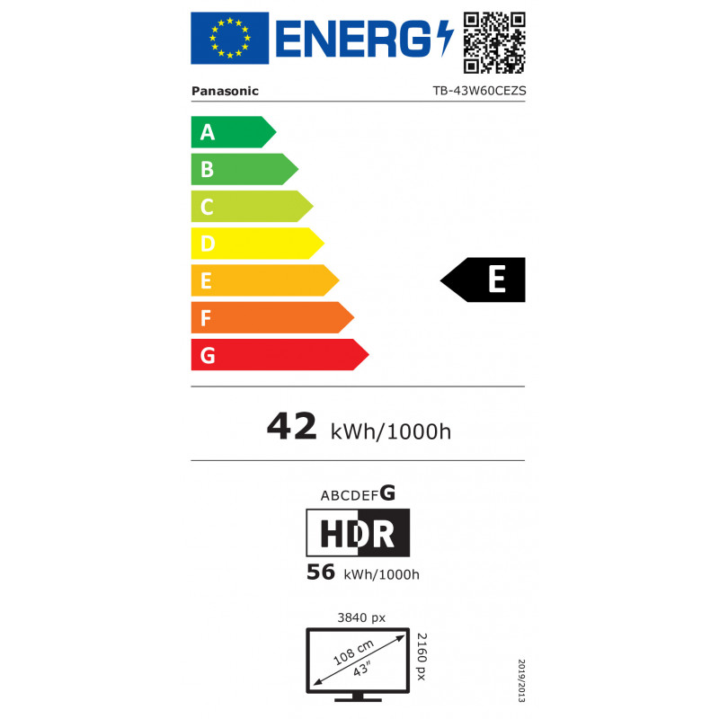 Panasonic TB-43W60CEZS TV Smart LED UHD de 43", Multituner, TiVo