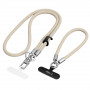Conjunto de alça de corda crossbody e de pulso Tech-Protect C10S, bege-deserto/titânio
