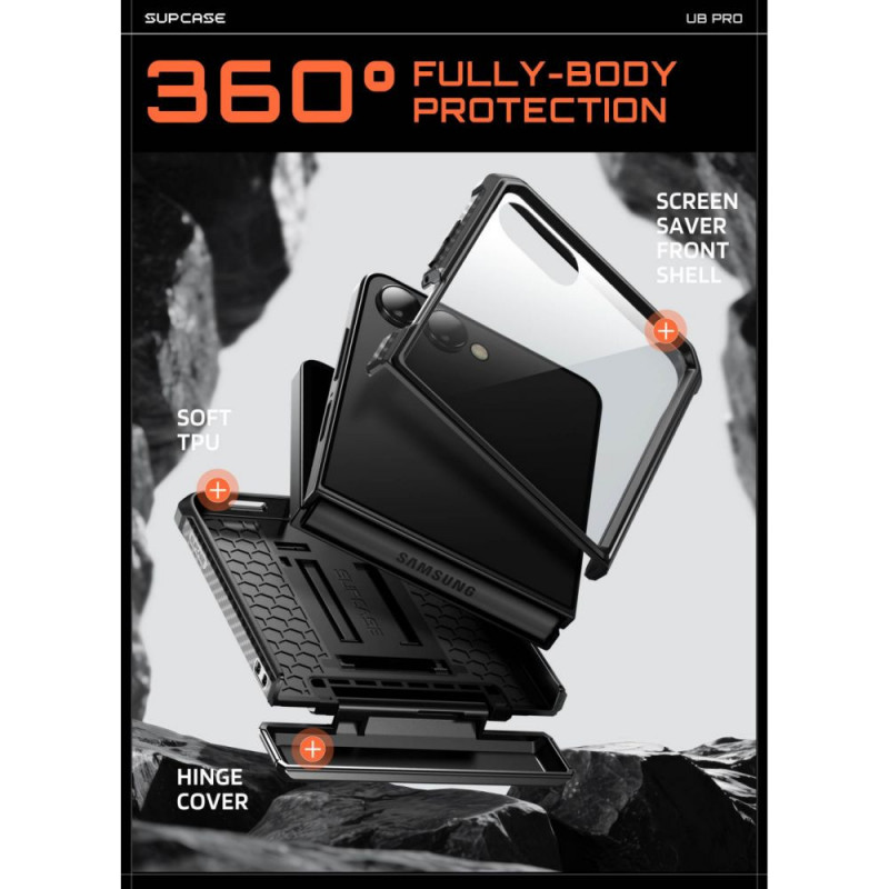 Capa Supcase Unicorn Beetle Pro para Samsung Galaxy Z Flip 8, preta