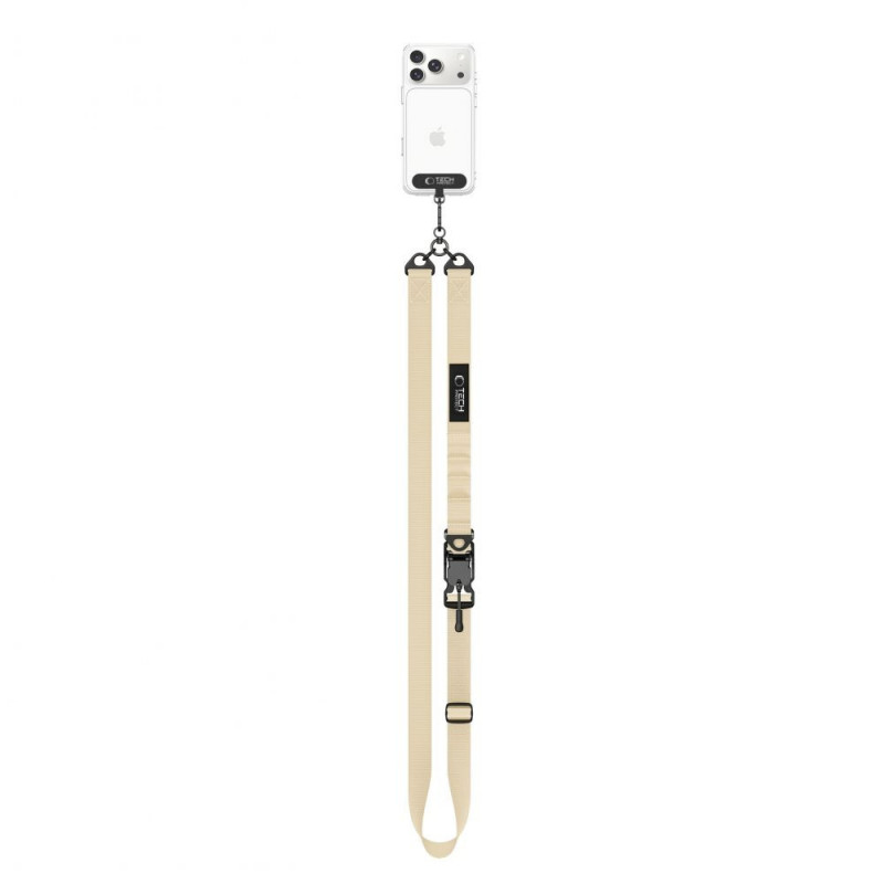 Tech-Protect C9S Rope Crossbody correia para telemóvel, bege siena