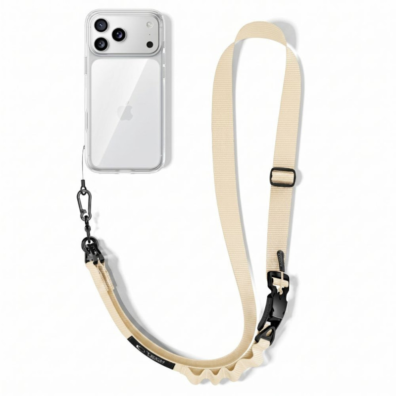 Tech-Protect C9S Rope Crossbody correia para telemóvel, bege siena