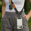 Correia de telemóvel cruzada Tech-Protect C9S Rope, preta/laranja