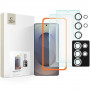 Conjunto de protetores de ecrã e lentes em vidro temperado Tech-Protect Supreme Set para Samsung Galaxy S25 Ultra, transparente (3 un.)