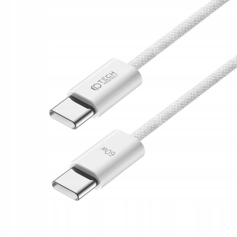 Cabo Tech-Protect Ultraboost Classic USB-C / USB-C PD, 60W, 3A, 100 cm, branco